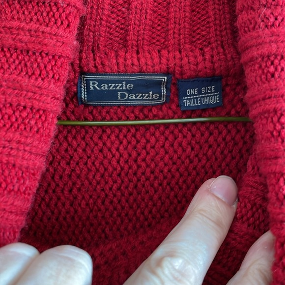 Razzle Dazzle Red Turtleneck Poncho - Picture 3 of 4